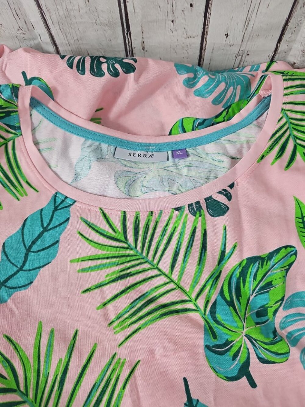 SERRA XL ORGANIC Sleep Shirt Nightgown LS Pink Botanical Organic Cotton NEW - Picture 11 of 11